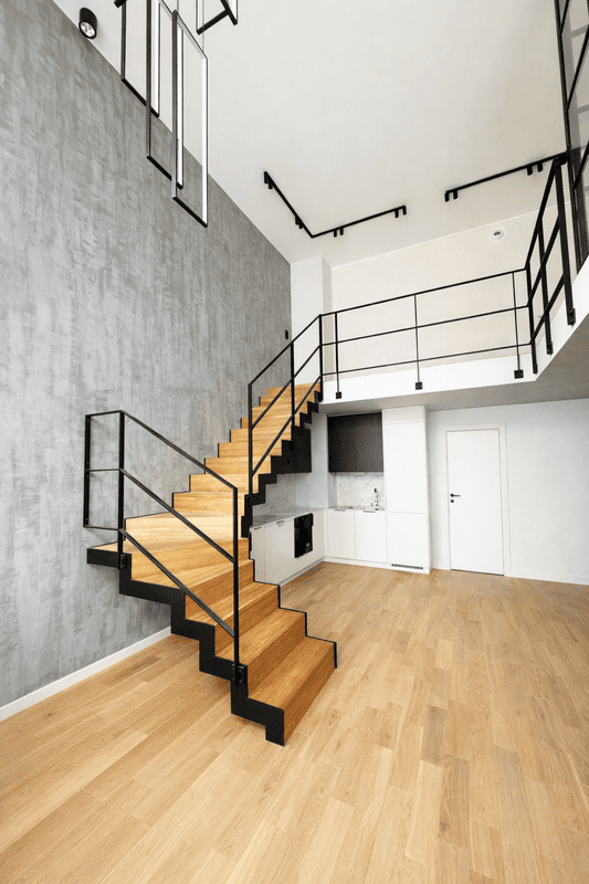 Loft ścianki szklane