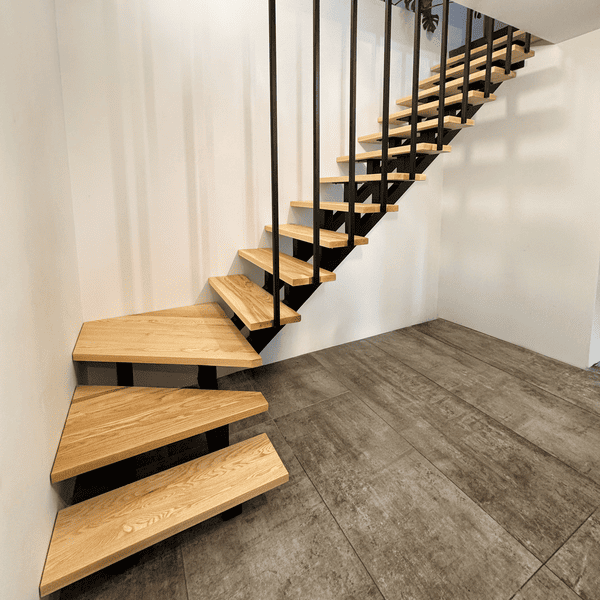 Openwork ashlar stairs on a steel structure
